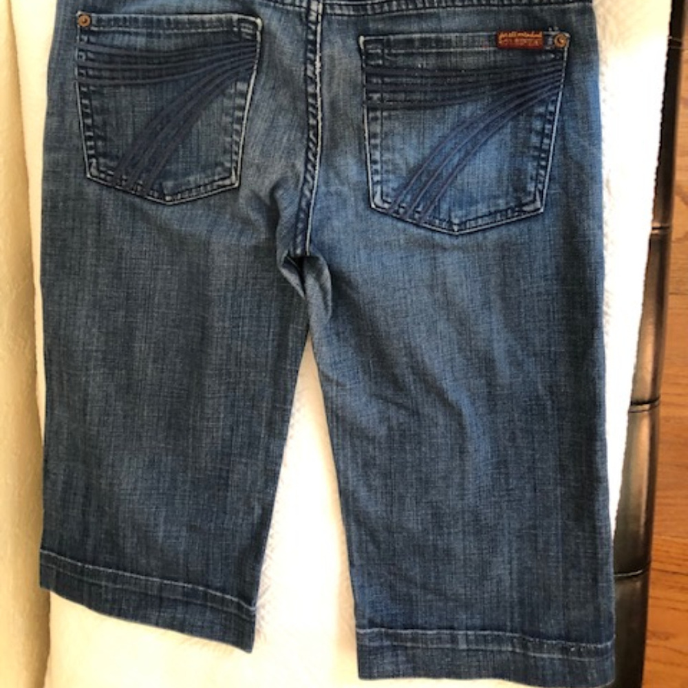 7 For All Mankind Dojo Cropped Jean Women Size 27 - Picture 3 of 8